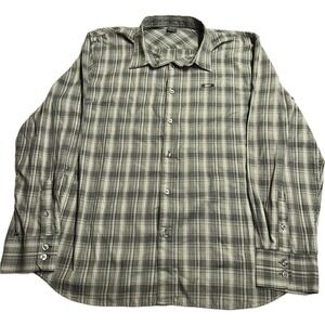 Oakley Gray Plaid Long Sleeve Shirt Men's Size 2XL Casual‎ Button Up